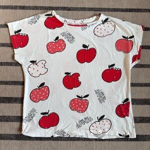 Zara Kids Red & White Apple Print T-Shirt